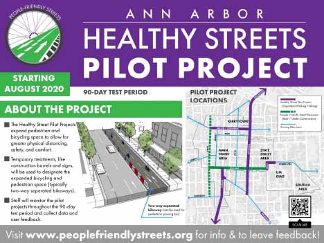 Ann Arbor Healthy Streets Pilot project flyer
