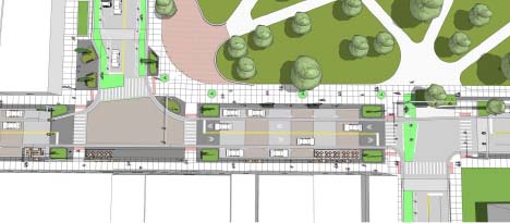 drawing of state street Ann Arbor